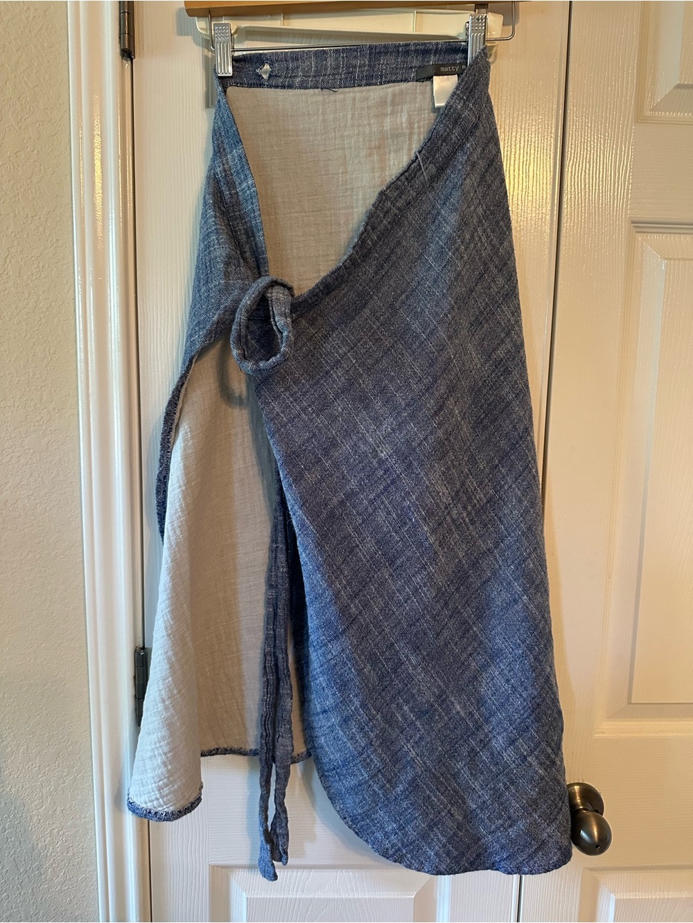 Matty M Blue Reversible Wrap Skirt